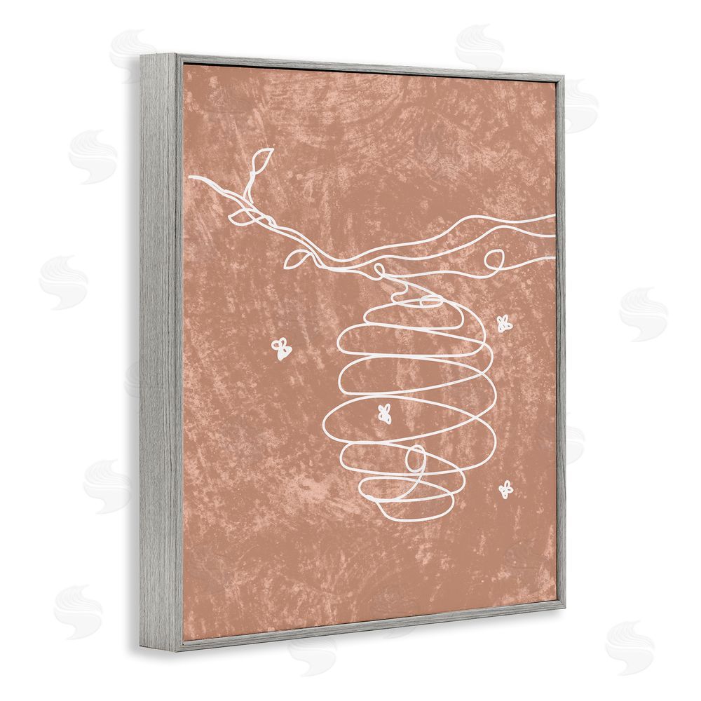 Stupell Studio Beehive Line Doodle Gray Framed Giclee Wall Art Print