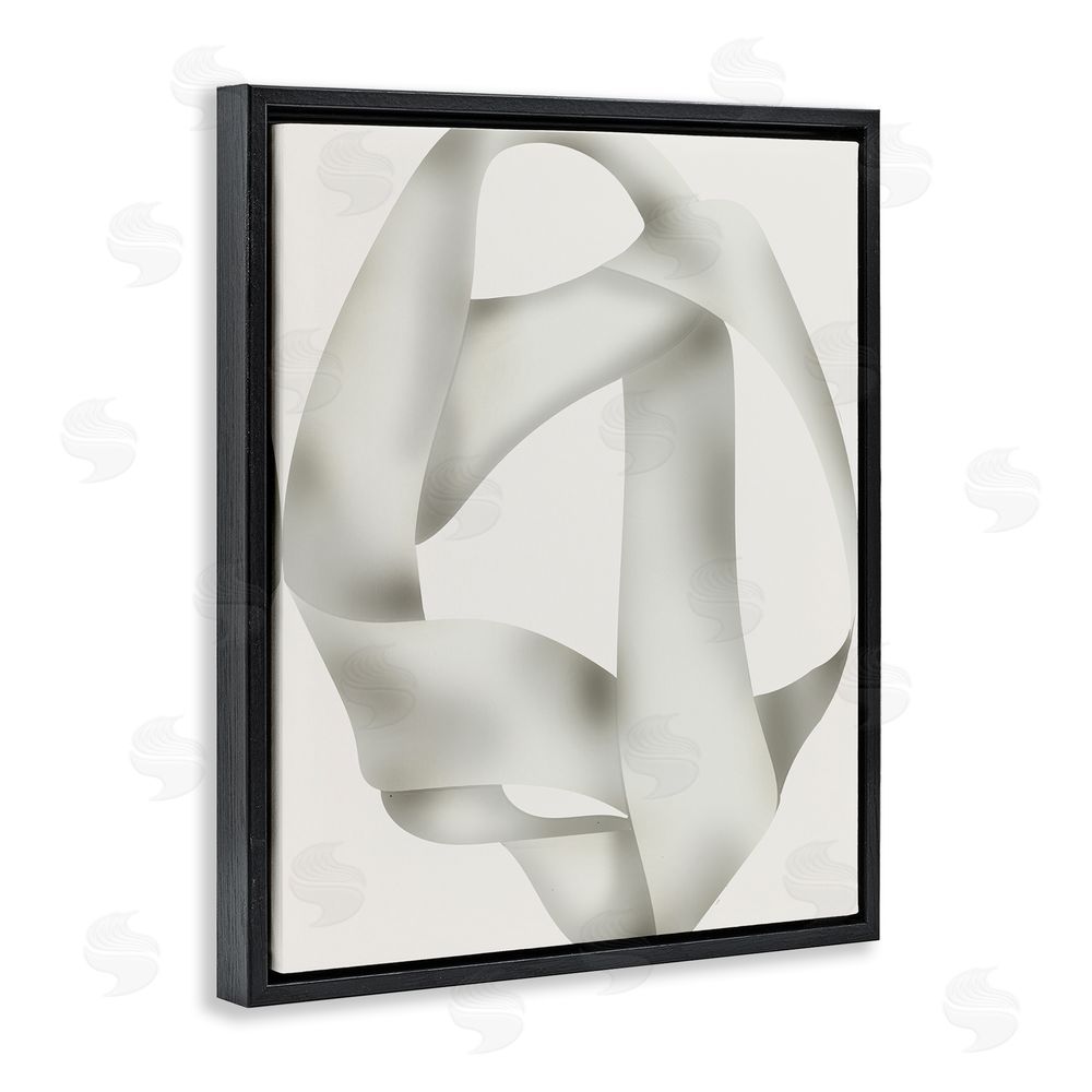 Stupell Studio Contemporary Abstract Overlap Black Floating Frame Canvas Wall Art Print