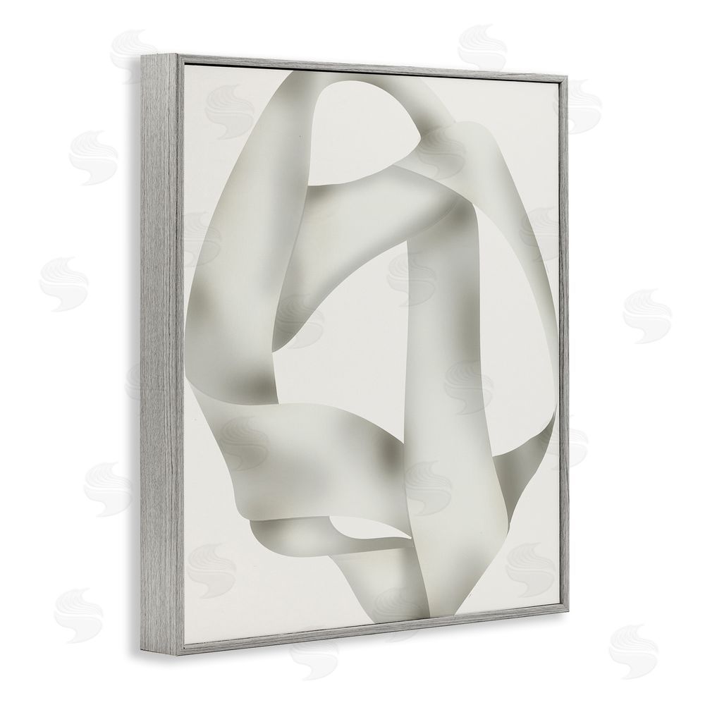 Stupell Studio Contemporary Abstract Overlap Gray Framed Giclee Wall Art Print