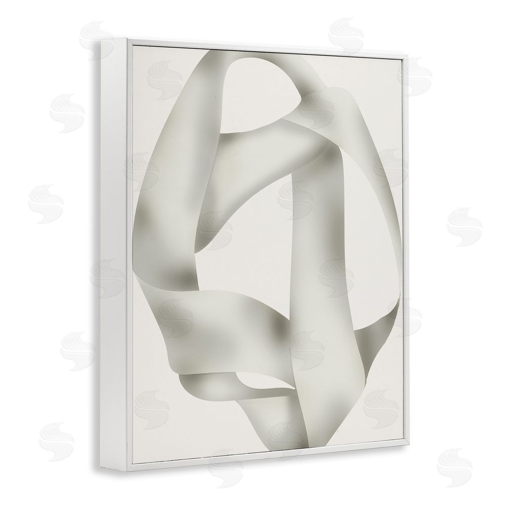 Stupell Studio Contemporary Abstract Overlap White Framed Giclee Wall Art Print