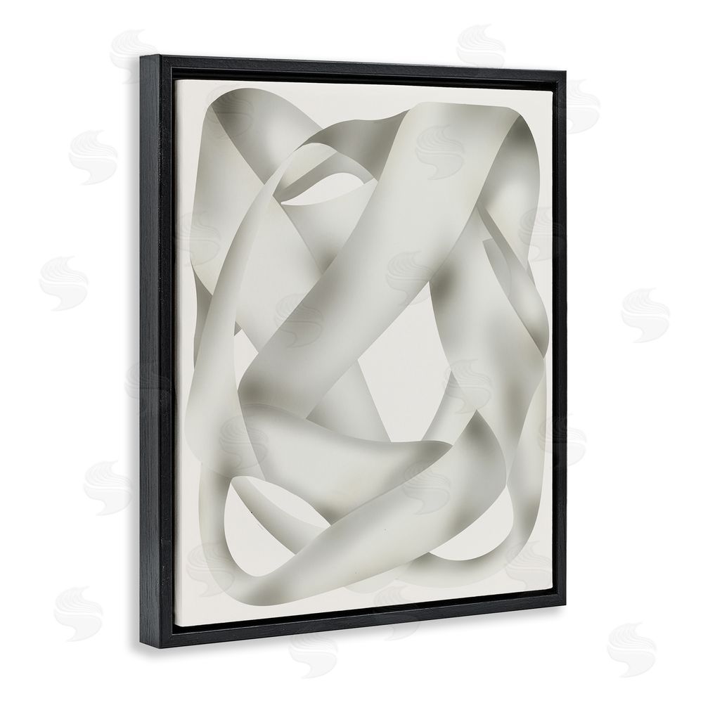 Stupell Studio Intertwining Abstract Shape Black Floating Frame Canvas Wall Art Print
