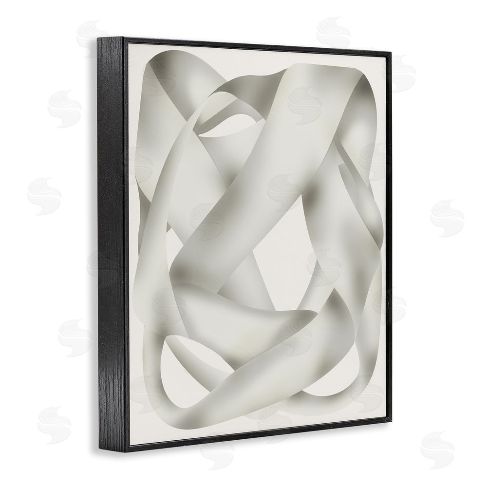Stupell Studio Intertwining Abstract Shape Black Framed Giclee Wall Art Print