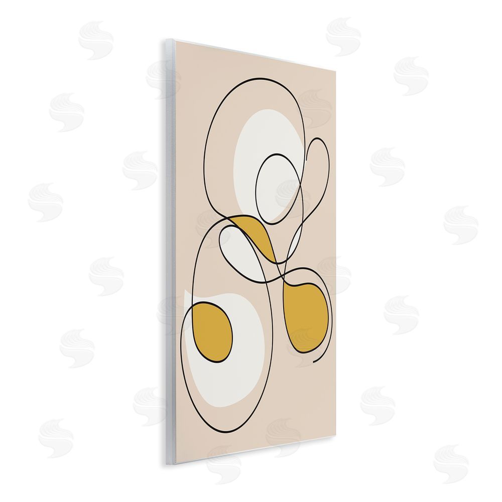 Stupell Studio Line Doodle with Yellow Wall Plaque Art Print