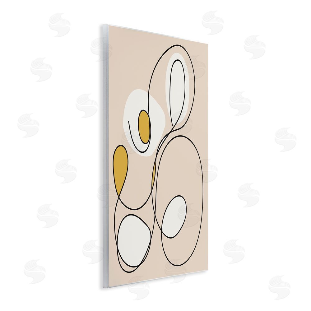 Stupell Studio Swirled Line on Beige Wall Plaque Art Print