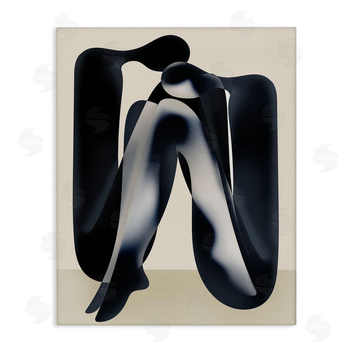 Stupell Studio Modern Figures Sitting Stretched Canvas Wall Art Print