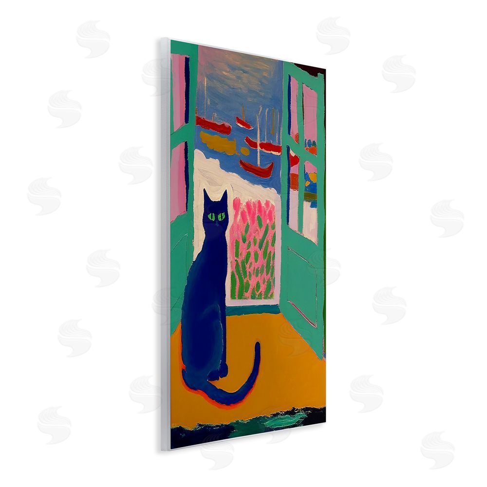 Gary Shergill Designs Black Cat in Doorway Wall Plaque Art Print