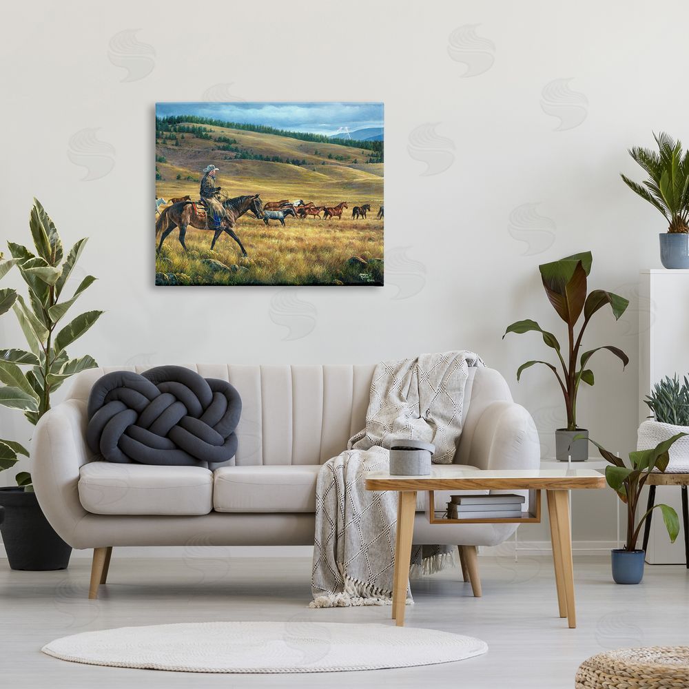 Abraham Hunter Equestrian Horse Landscape Canvas Wall Art Print in Room