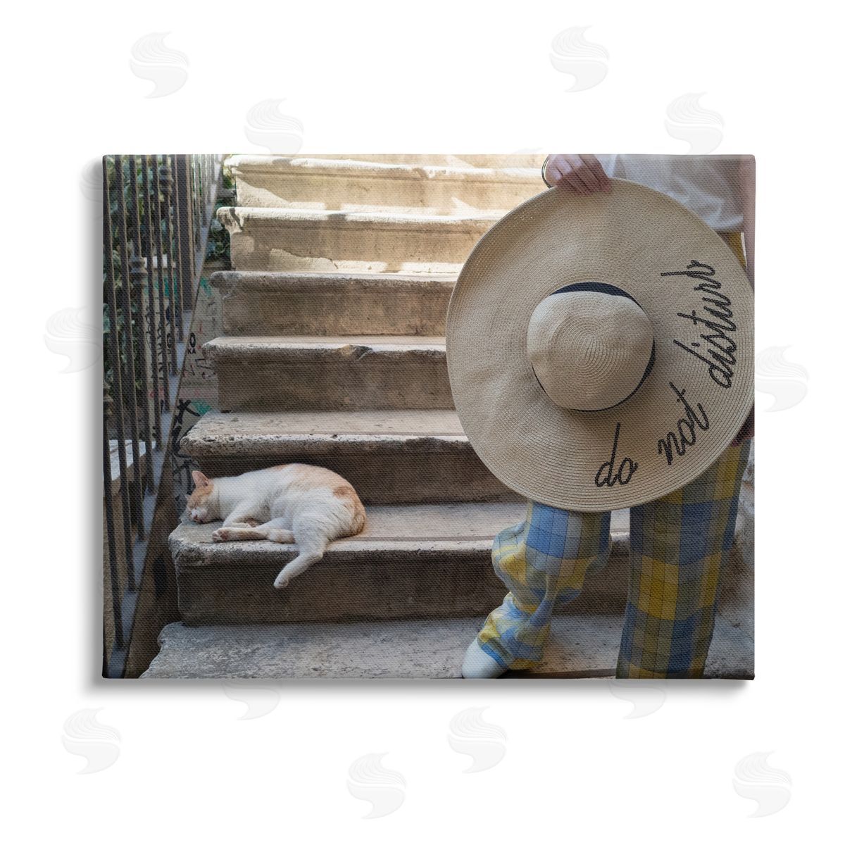 Tilman Wagner Do Not Disturb Cat Stretched Canvas Wall Art Print
