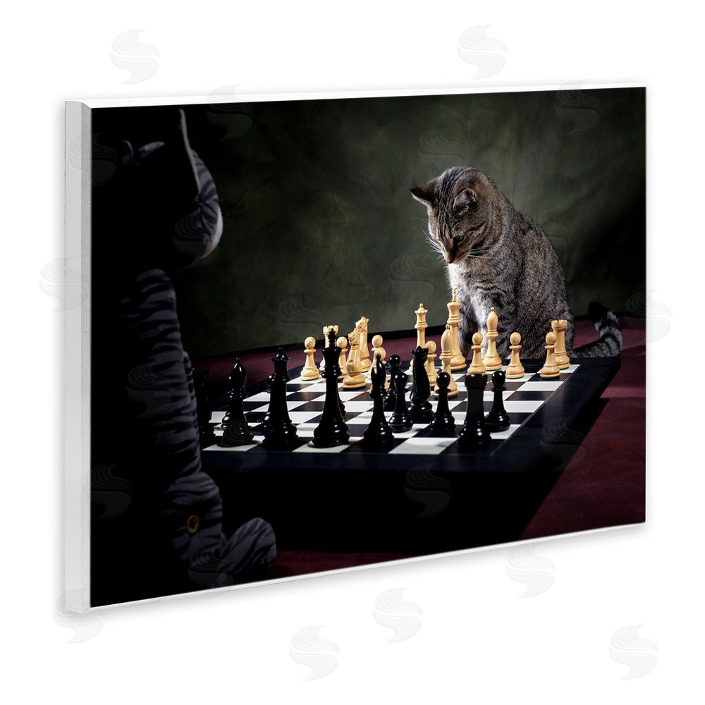 Jonathan Casey Cats Playing Chess Wall Plaque Art Print