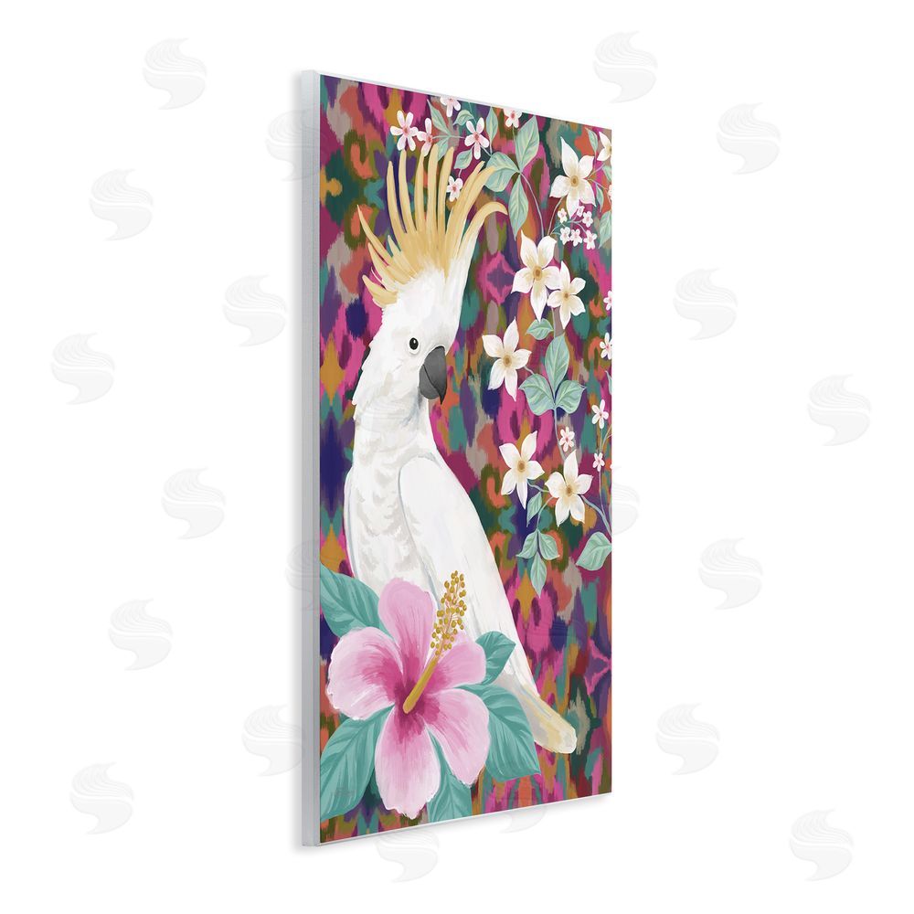 Cat Thurman Designs Cockatoo with Floral Hibiscus Wall Plaque Art Print