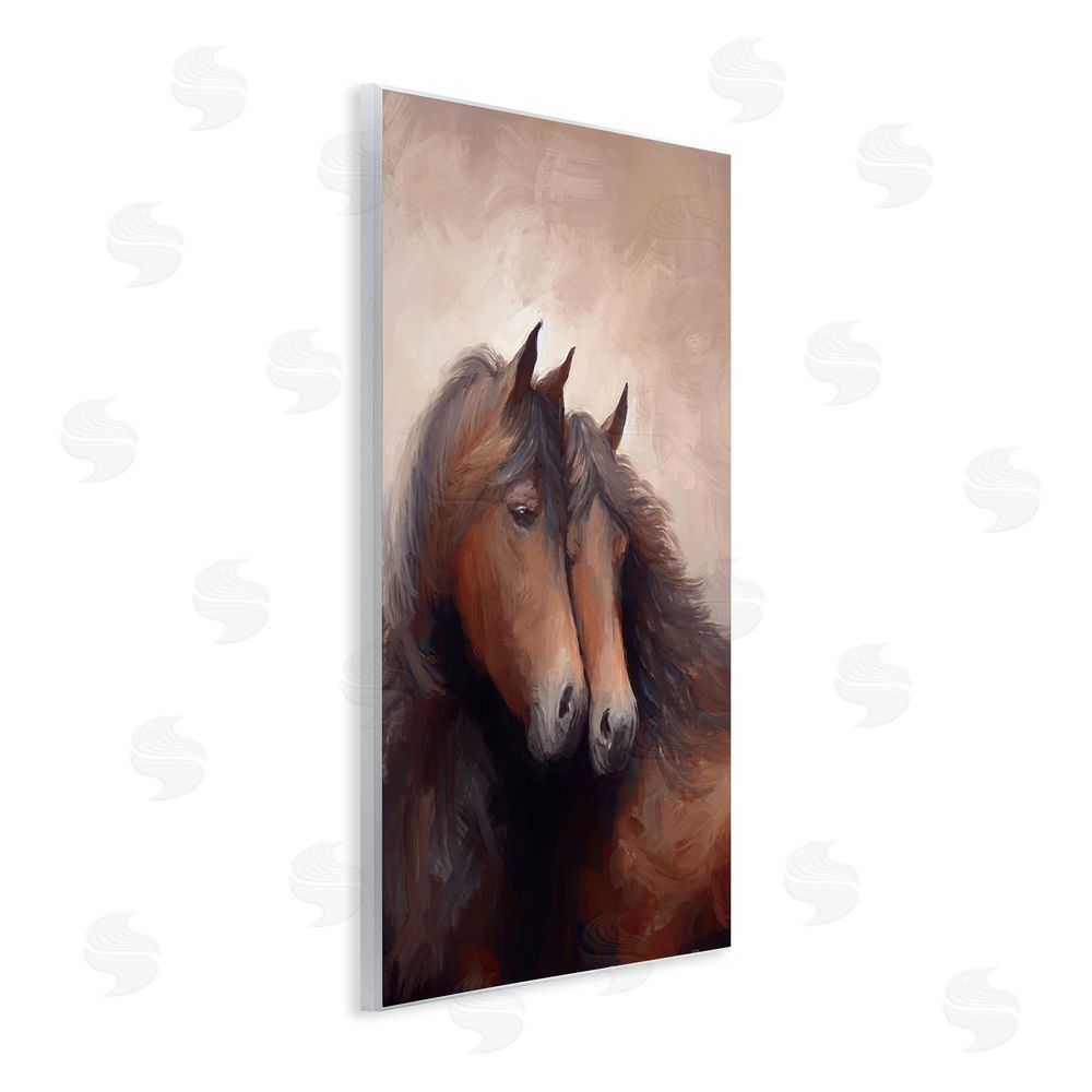 Ramona Murdock Brown Cuddling Stallions Wall Plaque Art Print