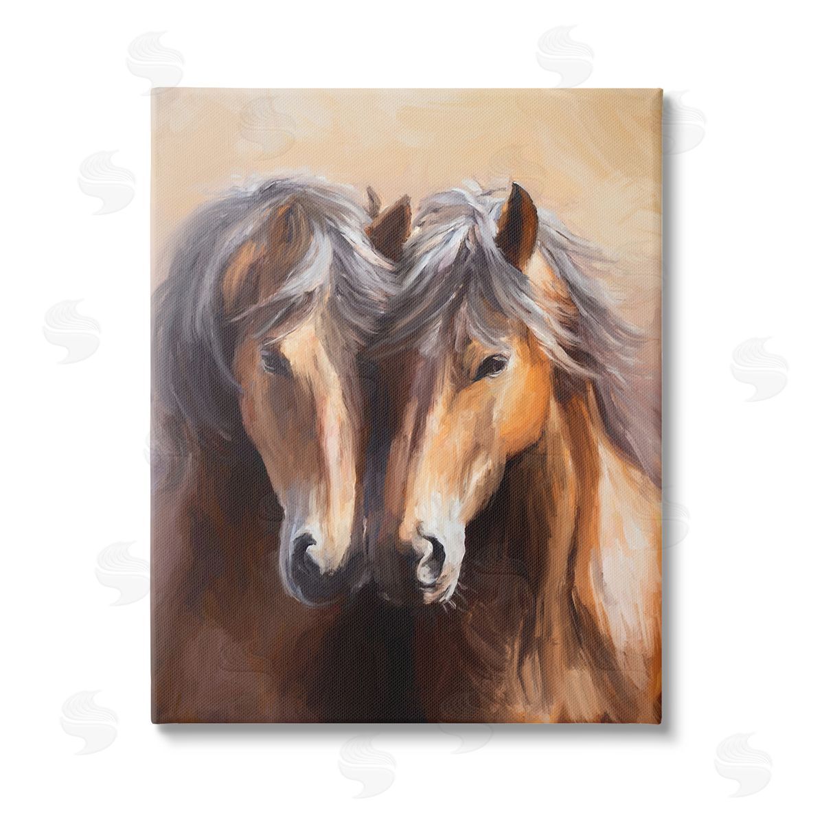 Ramona Murdock Horse Twins Hugging Stretched Canvas Wall Art Print
