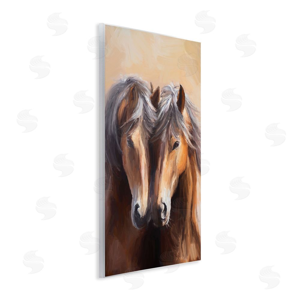 Ramona Murdock Horse Twins Hugging Wall Plaque Art Print