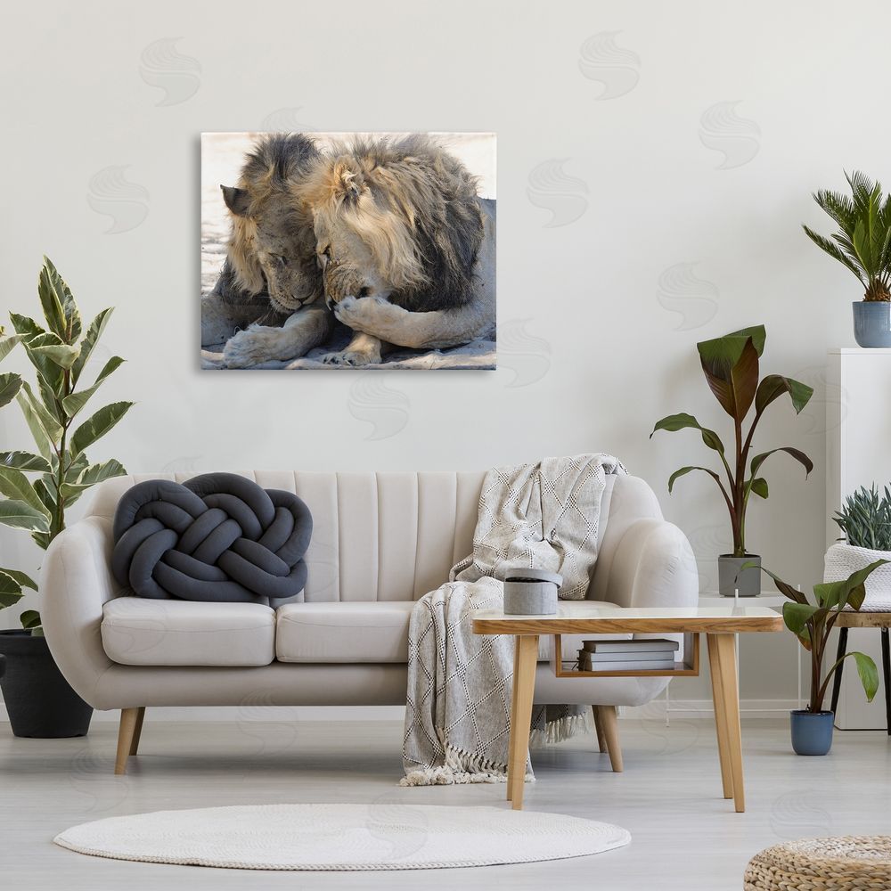 Bernhard Esterer Wildlife Gossip Lions Canvas Wall Art Print in Room