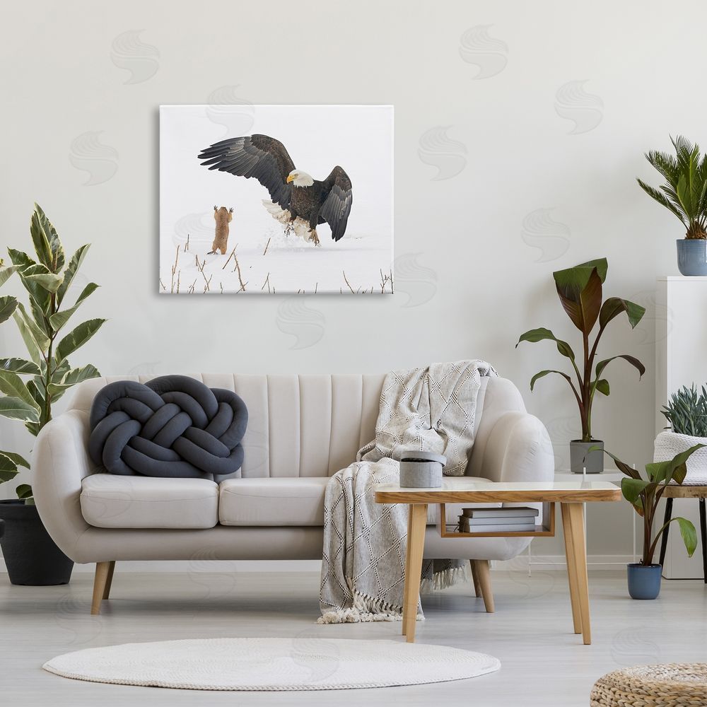 Arthur Trevino Prairie Dog & Eagle Canvas Wall Art Print in Room