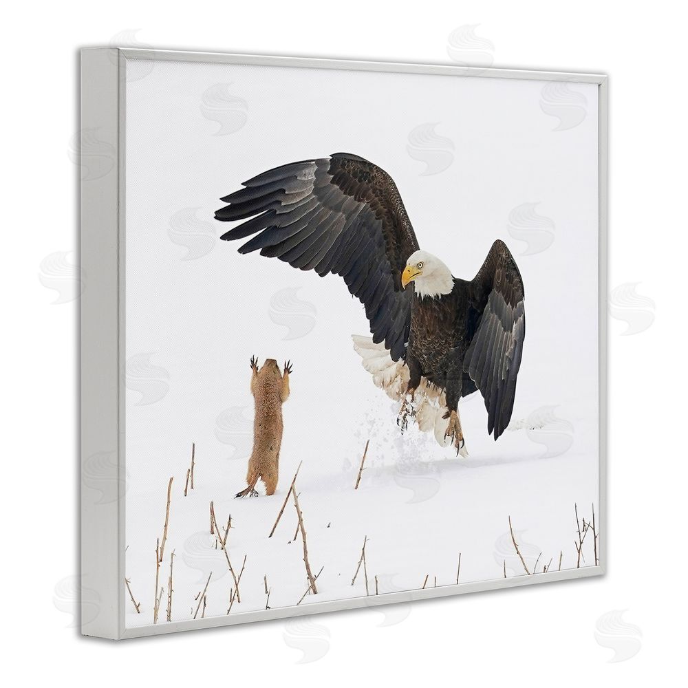 Arthur Trevino Prairie Dog & Eagle White Framed Giclee Wall Art Print