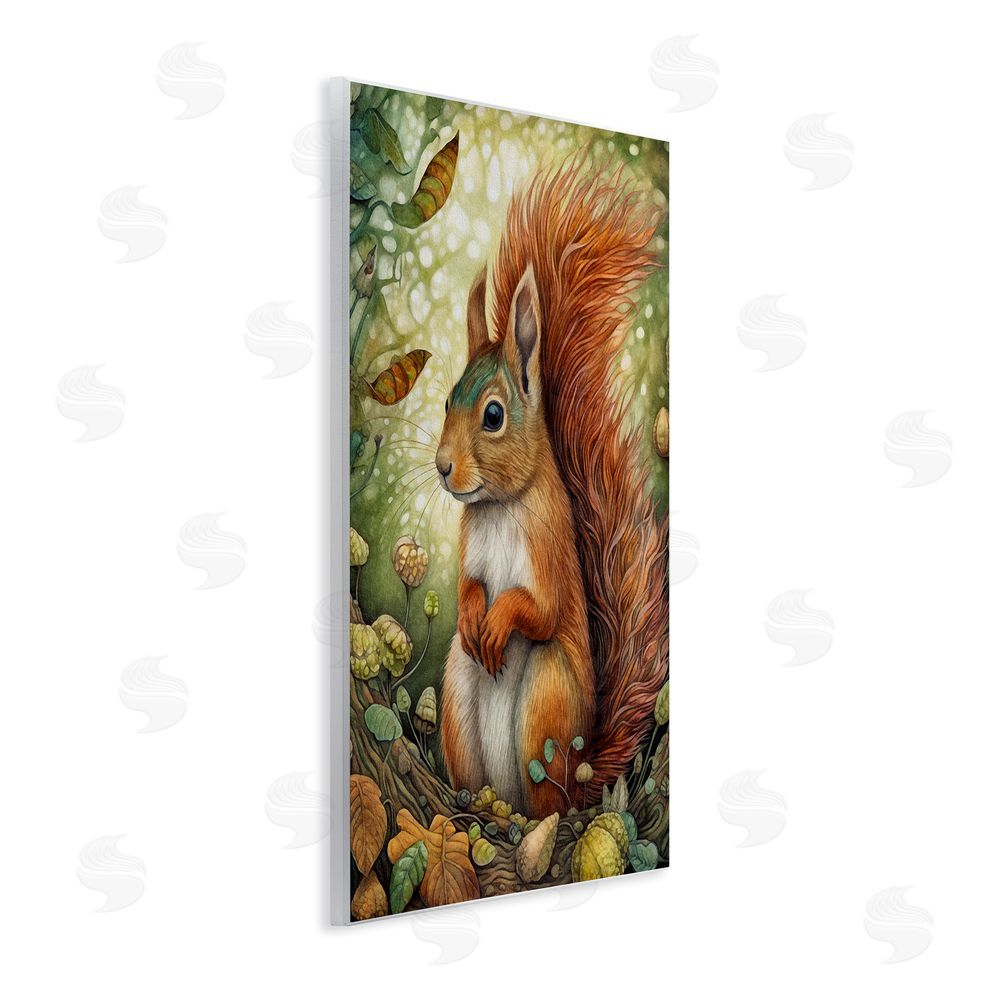 The Dutch Lady Squirrel & Forest Botanicals Wall Plaque Art Print