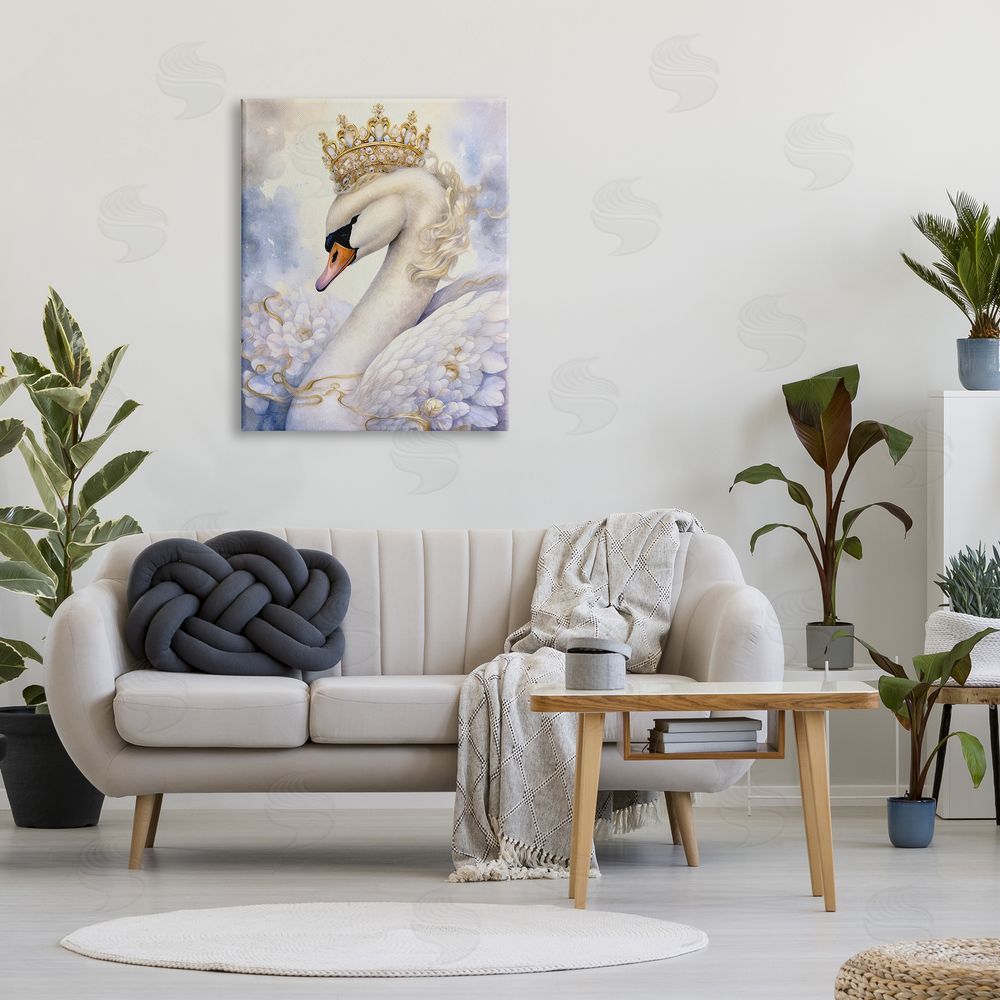 The Dutch Lady Elegant Princess Swan Canvas Wall Art Print in Room