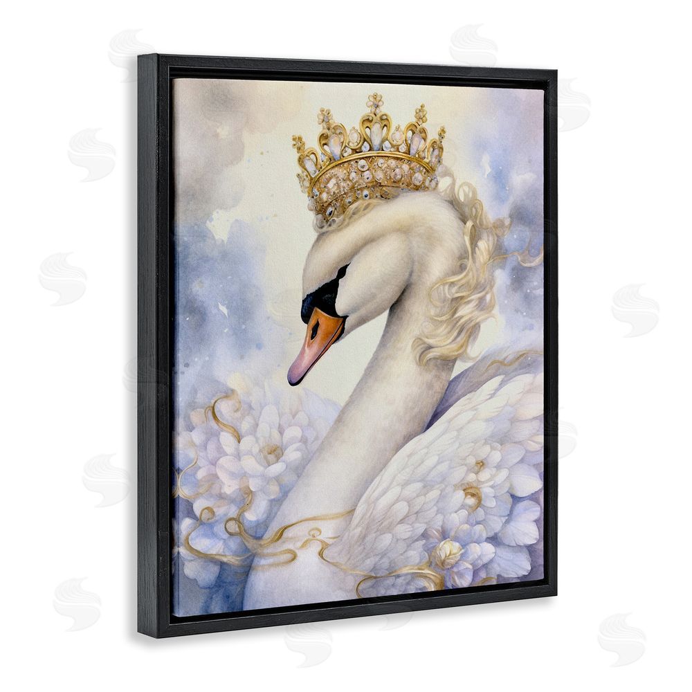 The Dutch Lady Elegant Princess Swan Black Floating Frame Canvas Wall Art Print