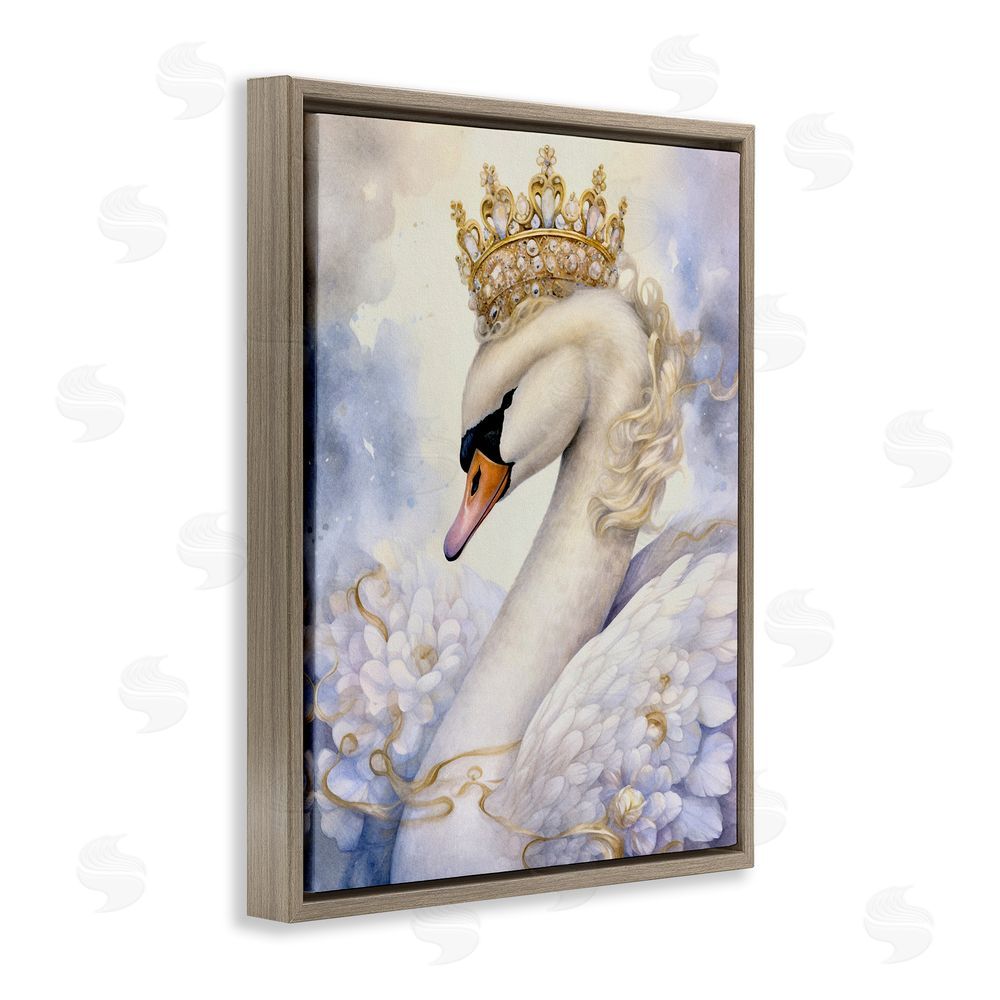 The Dutch Lady Elegant Princess Swan Brown Floating Frame Canvas Wall Art Print