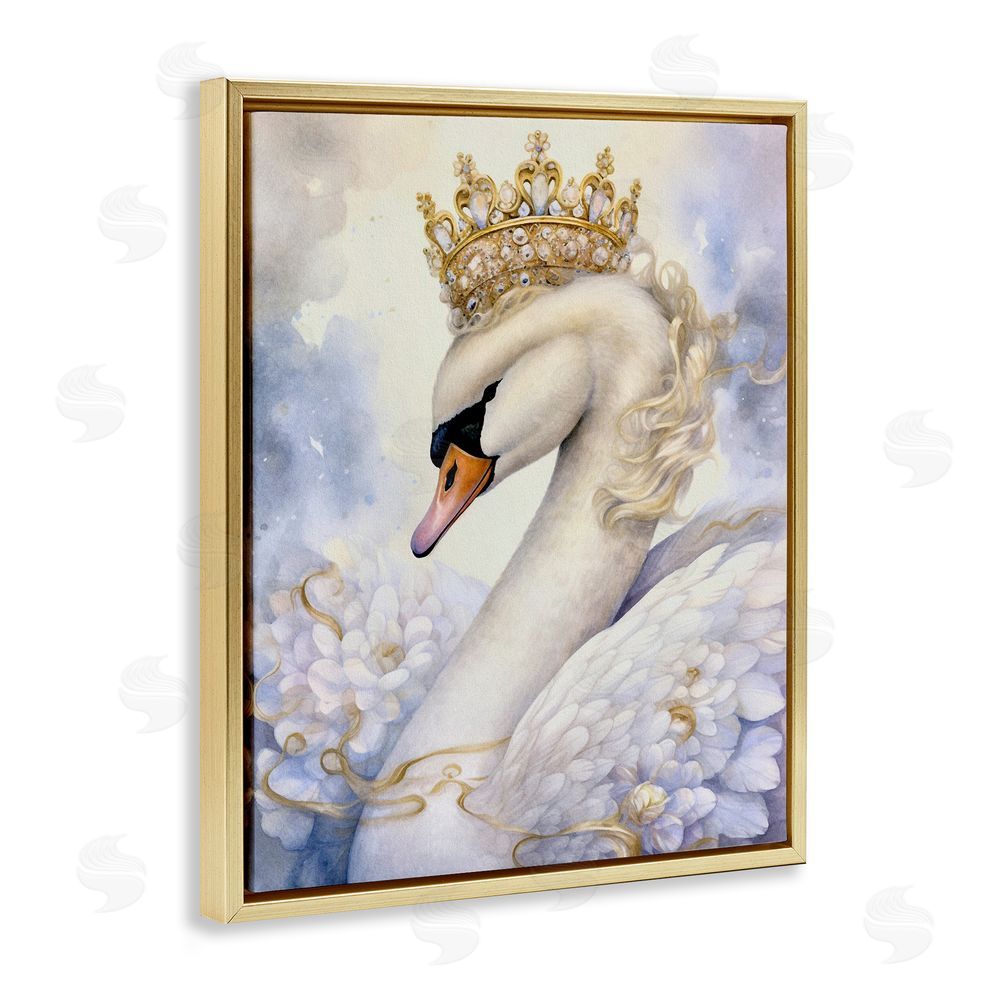 The Dutch Lady Elegant Princess Swan Gold Floating Frame Canvas Wall Art Print