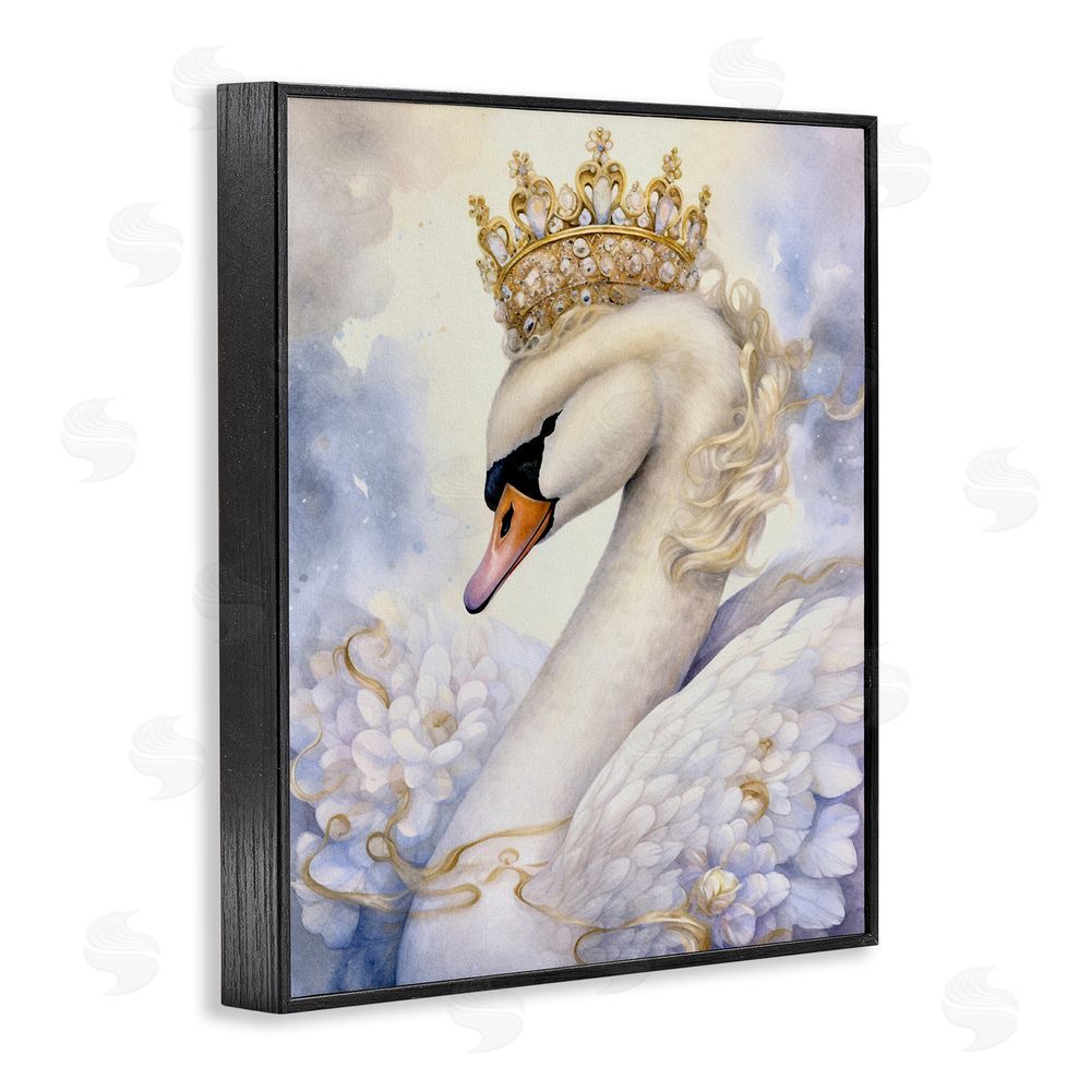 The Dutch Lady Elegant Princess Swan Black Framed Giclee Wall Art Print