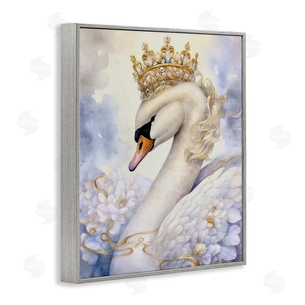 The Dutch Lady Elegant Princess Swan Gray Framed Giclee Wall Art Print