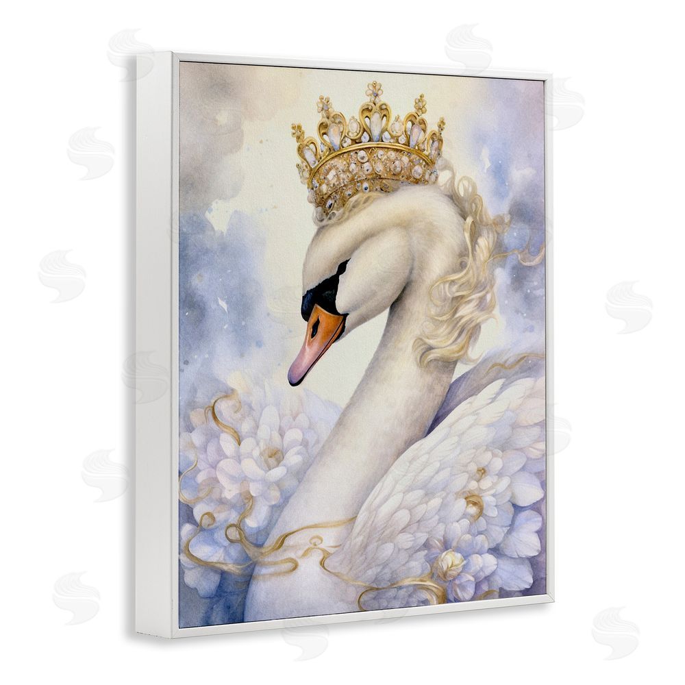 The Dutch Lady Elegant Princess Swan White Framed Giclee Wall Art Print