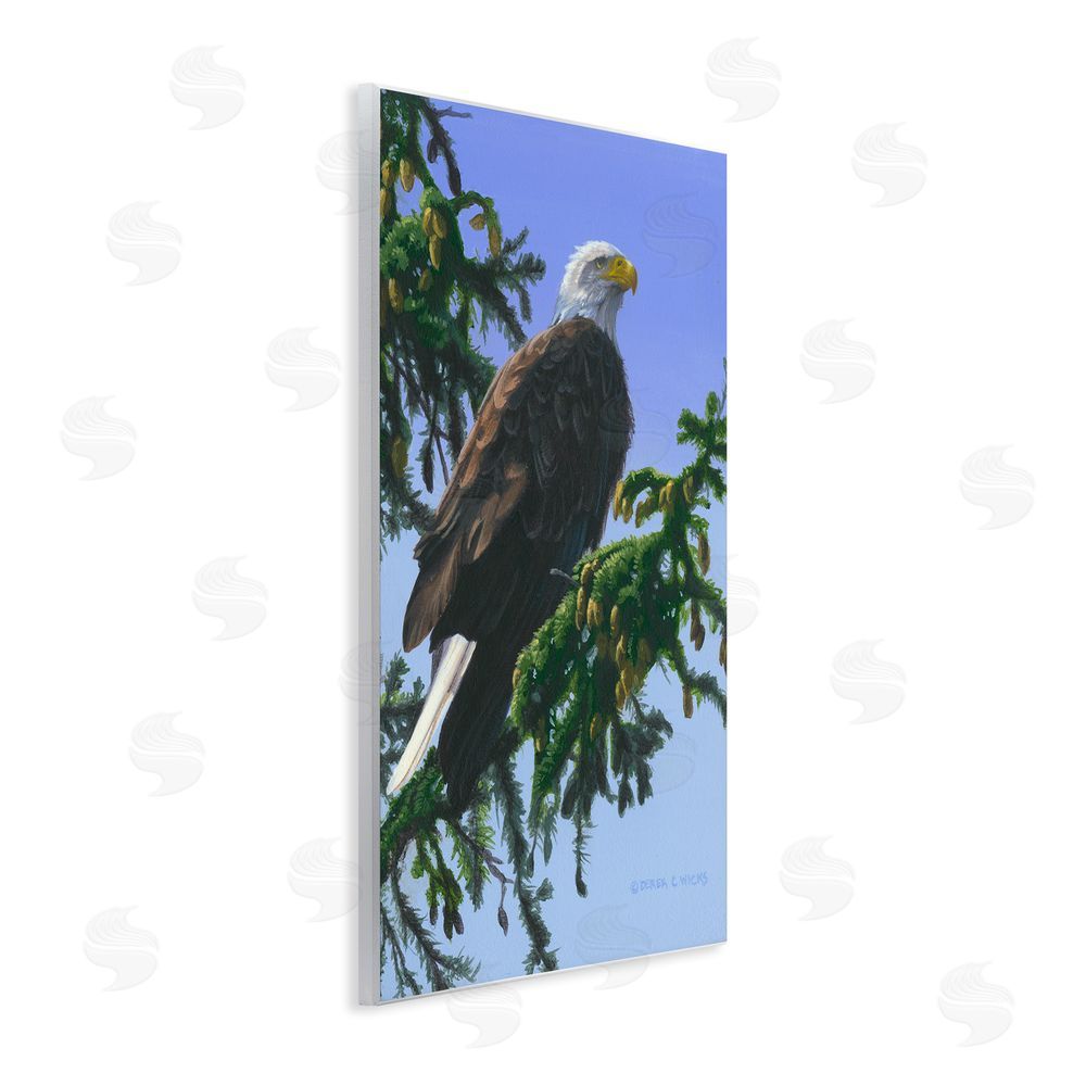 Derek Wicks Eagle on Fir Branch Wall Plaque Art Print