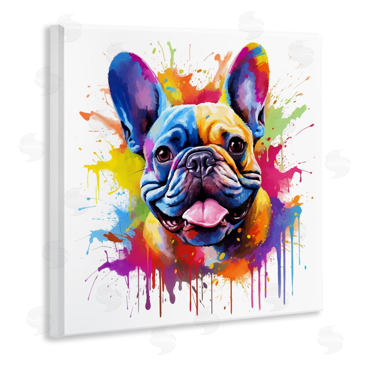 French Bulldog Modern Splash Wood Plaque Wall Art, Home Decor by MB Cunningham