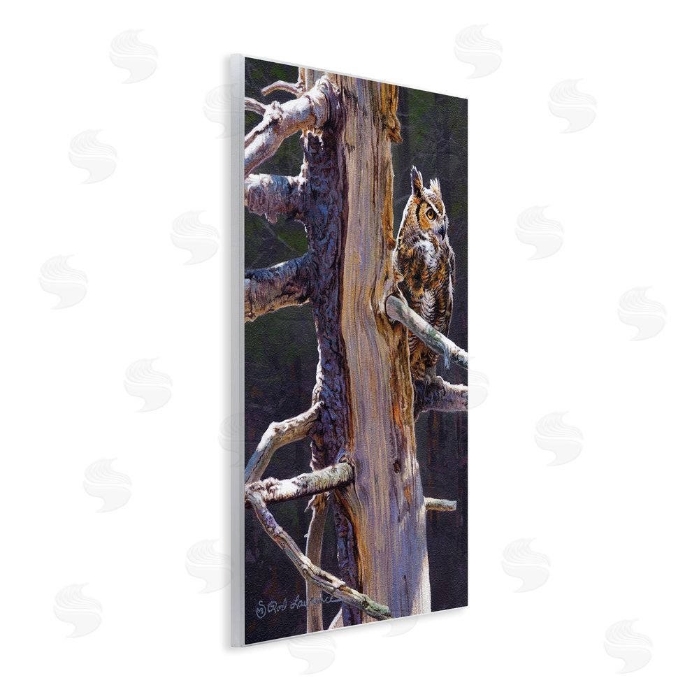 Rod Lawrence Owl in Rustic Tree Wall Plaque Art Print
