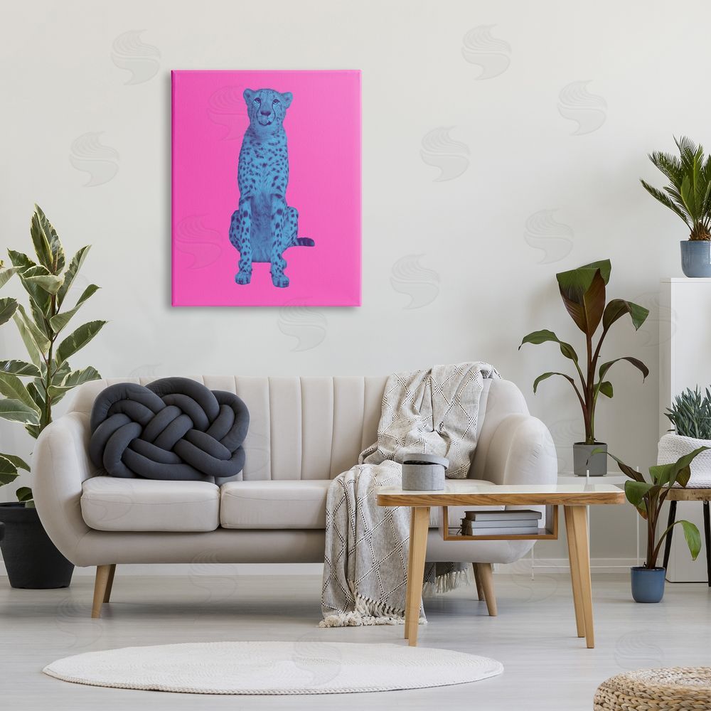 House of Lulu Bold Leopard on Pink Canvas Wall Art Print in Room