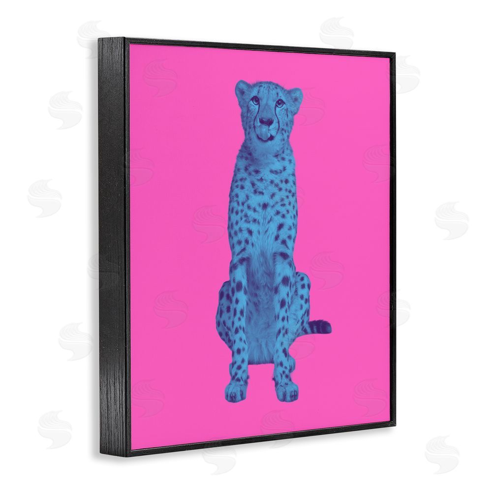 House of Lulu Bold Leopard on Pink Black Framed Giclee Wall Art Print