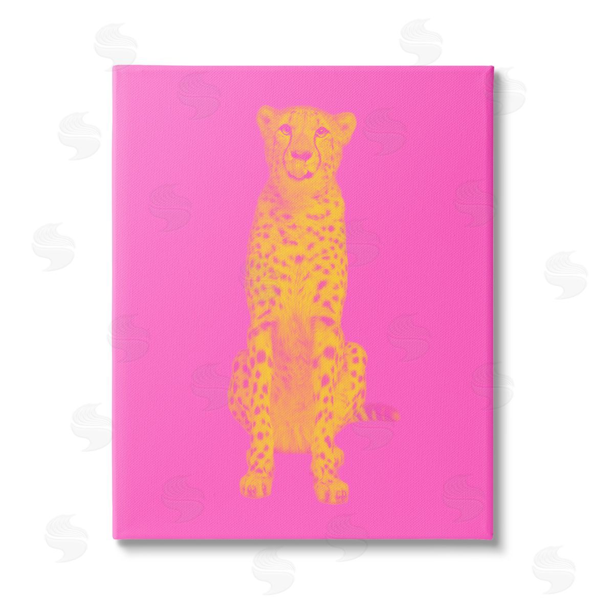 House of Lulu Pop Pink & Yellow Leopard Stretched Canvas Wall Art Print