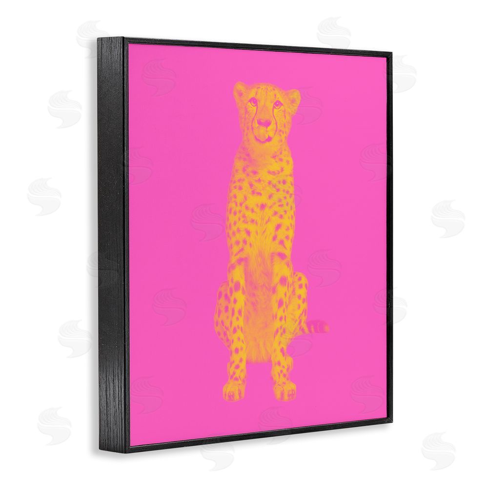 House of Lulu Pop Pink & Yellow Leopard Black Framed Giclee Wall Art Print