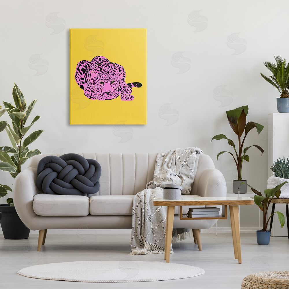 House of Lulu Pop Style Leopard Canvas Wall Art Print in Room