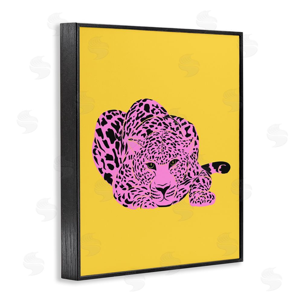 House of Lulu Pop Style Leopard Black Framed Giclee Wall Art Print