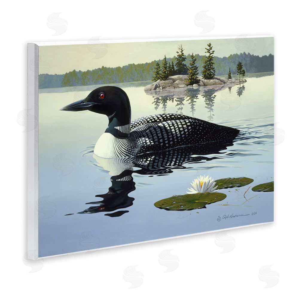 Rod Lawrence Duck in Vast Pond Wall Plaque Art Print
