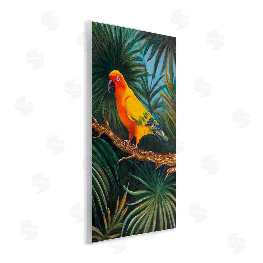 Rhiannon Englert Parrot in Tropical Trees Wall Plaque Art Print