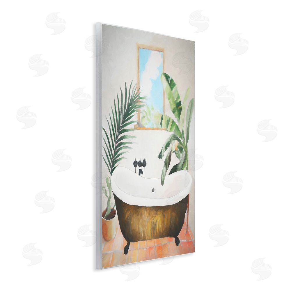 Ramona Murdock Tub with Tropical Plants Wall Plaque Art Print