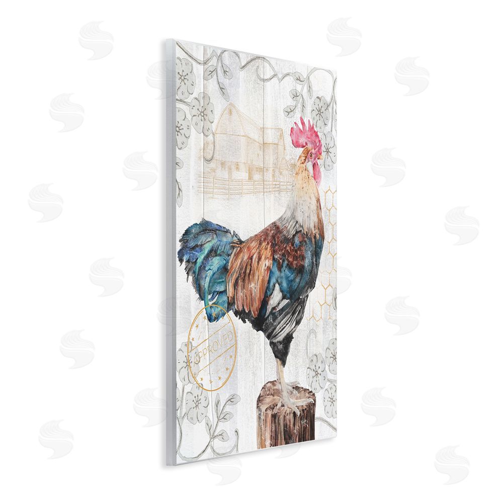 Studio 731 rep. Levison Designs Rooster with Vintage Pattern Wall Plaque Art Print