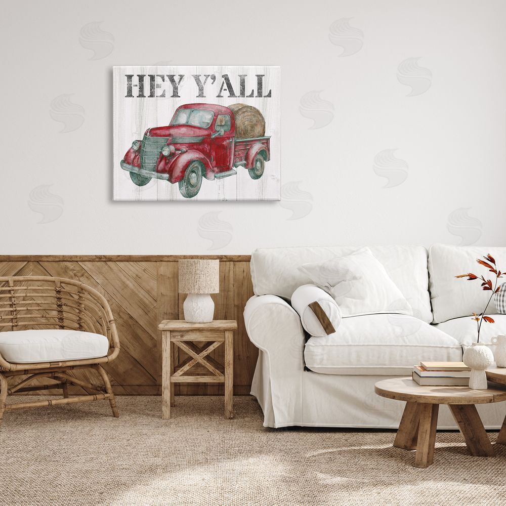 Studio 731 rep. Levison Designs Hey Y'all Country Truck Canvas Wall Art Print in Room