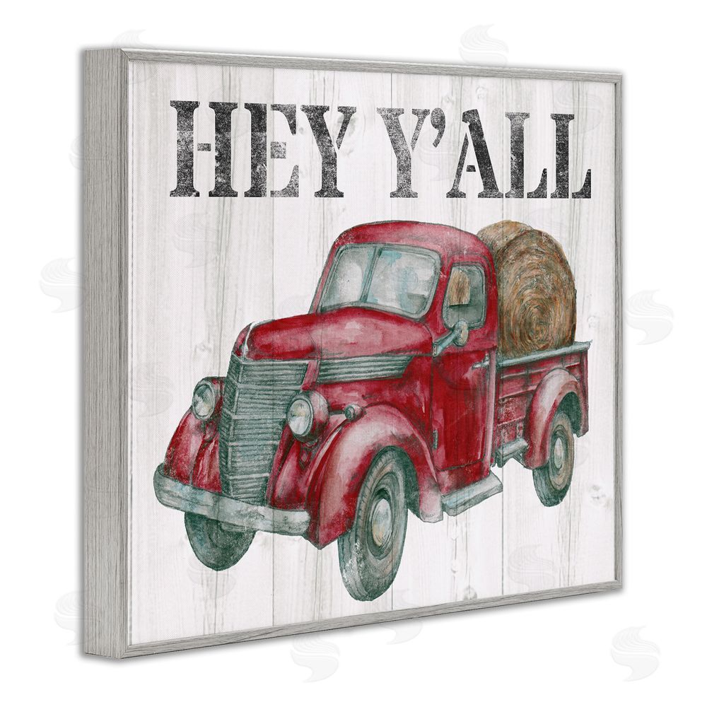 Studio 731 rep. Levison Designs Hey Y'all Country Truck Gray Framed Giclee Wall Art Print