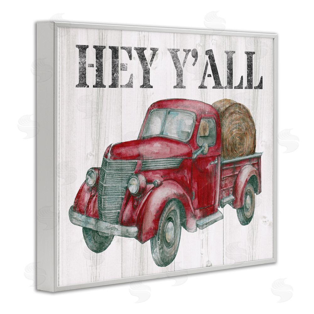 Studio 731 rep. Levison Designs Hey Y'all Country Truck White Framed Giclee Wall Art Print