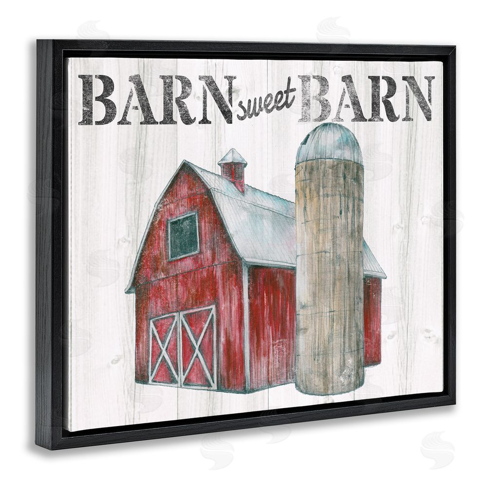 Studio 731 rep. Levison Designs Sweet Barn Rustic Phrase Black Floating Frame Canvas Wall Art Print
