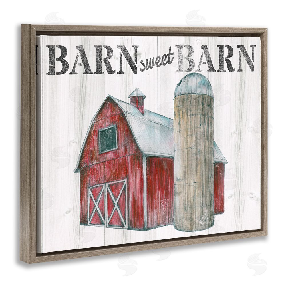 Studio 731 rep. Levison Designs Sweet Barn Rustic Phrase Brown Floating Frame Canvas Wall Art Print