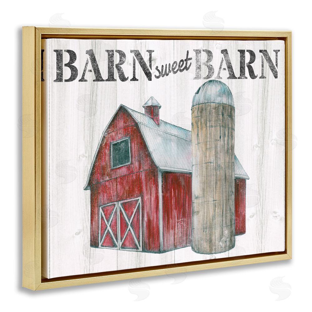 Studio 731 rep. Levison Designs Sweet Barn Rustic Phrase Gold Floating Frame Canvas Wall Art Print