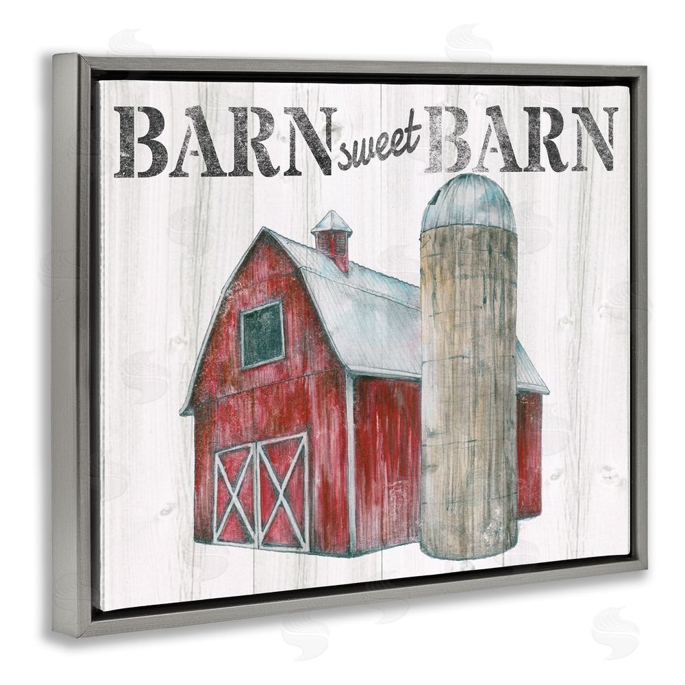 Studio 731 rep. Levison Designs Sweet Barn Rustic Phrase Grey Floating Frame Canvas Wall Art Print