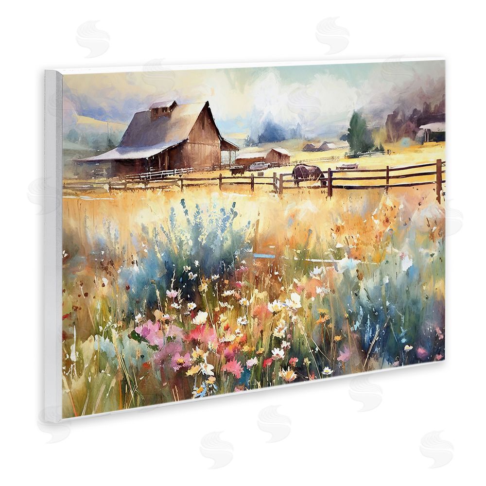 Ramona Murdock Horse in Farmhouse Meadow Wall Plaque Art Print