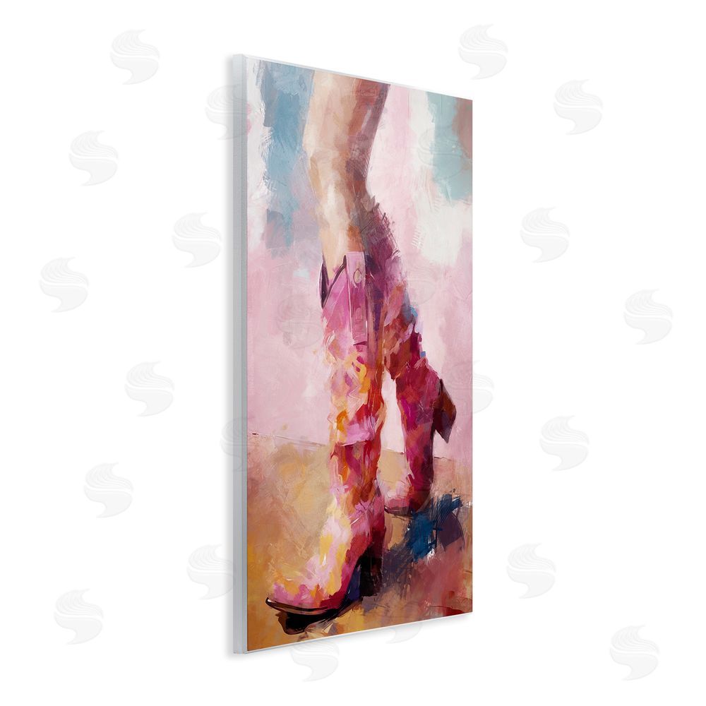 Ziwei Li Abstract Pink Cowgirl Boots Wall Plaque Art Print